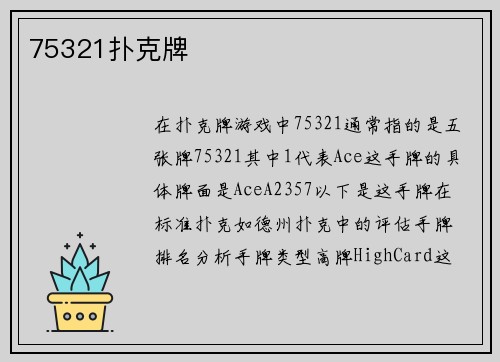 75321扑克牌